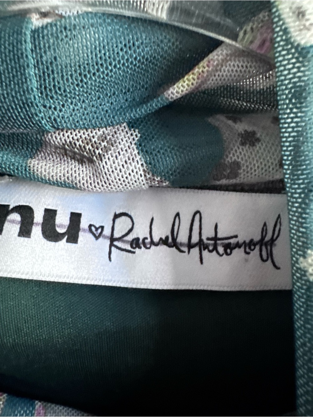 Nuuly x Rachel Antonoff Lilly Mini Mesh Overlay Dog Print Dress Sz: S - Picture 7 of 16